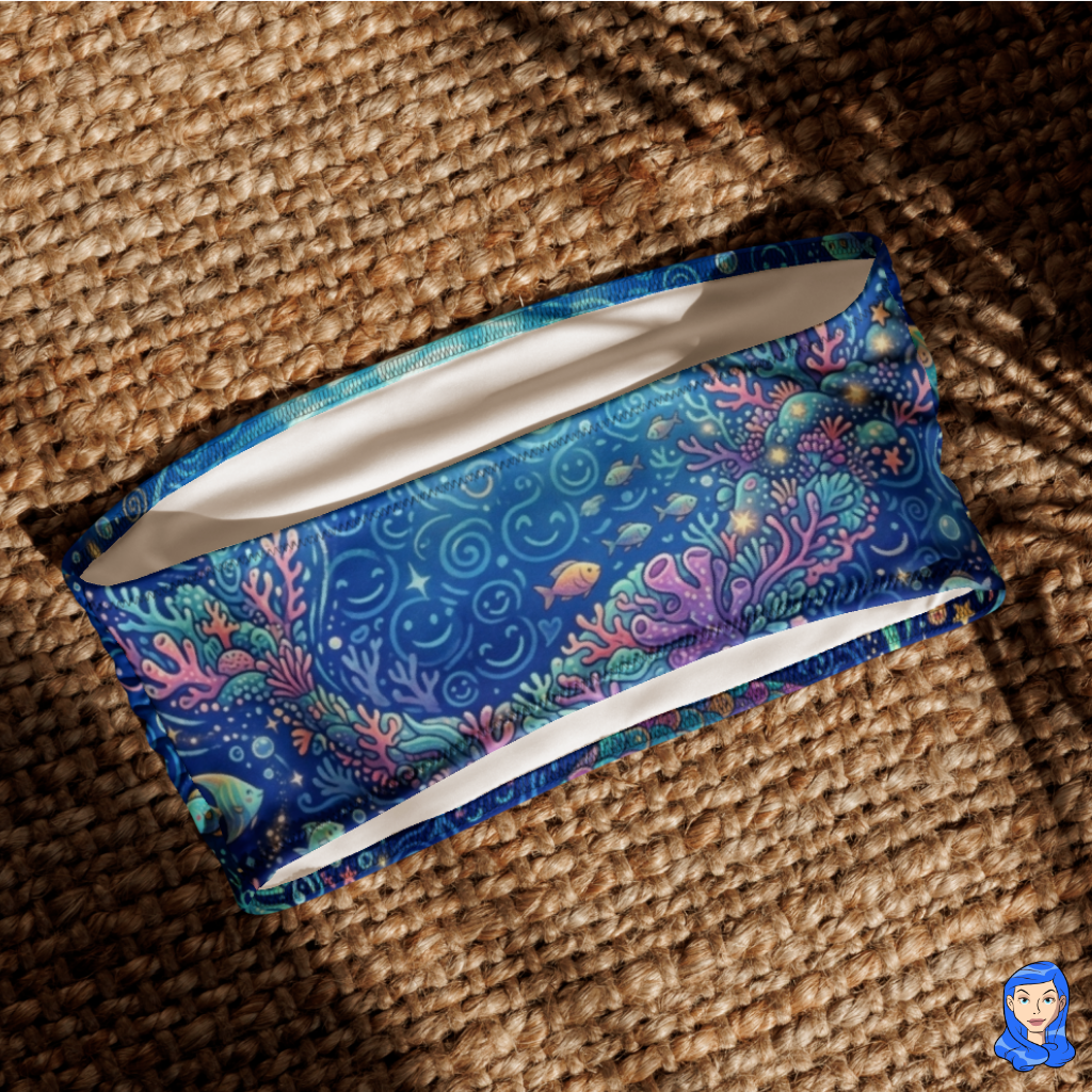 Blue Mermaid Bandeau Bikini Top - Image 6