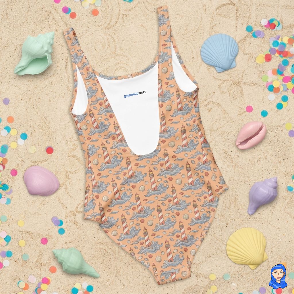 Wavy Lighthouse One-Piece Swimsuit - Image 7
